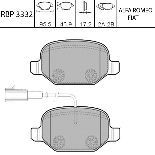 Arka Fren Balata - Lınea 1.6 M.Jet / Alfa Romeo:147-156-Gt RBP-3332