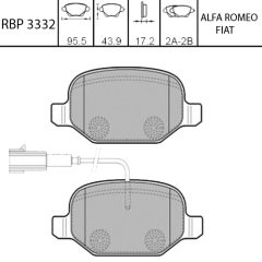 Arka Fren Balata - Lınea 1.6 M.Jet / Alfa Romeo:147-156-Gt RBP-3332