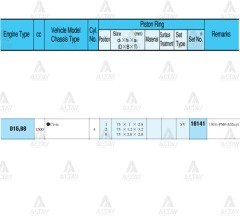Segman Cıvıc  96-01 Euro 1.4 - 1.6 / 75.00Mm / D14A4-D16Y3 / Std Takım 16141Std
