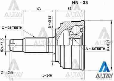 Aks Kafası Dış Crv 97-01 / Absli 28X64X32 44010S10A60