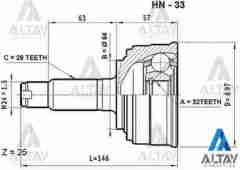 Aks Kafası Dış Crv 97-01 / Absli 28X64X32 44010S10A60