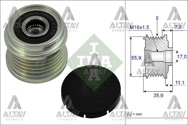 Kasnak Şarj Dinamo Passat / A4 / A6 97-04 Aeb-Apu-Alz 1.6-1.8 T 038903119P