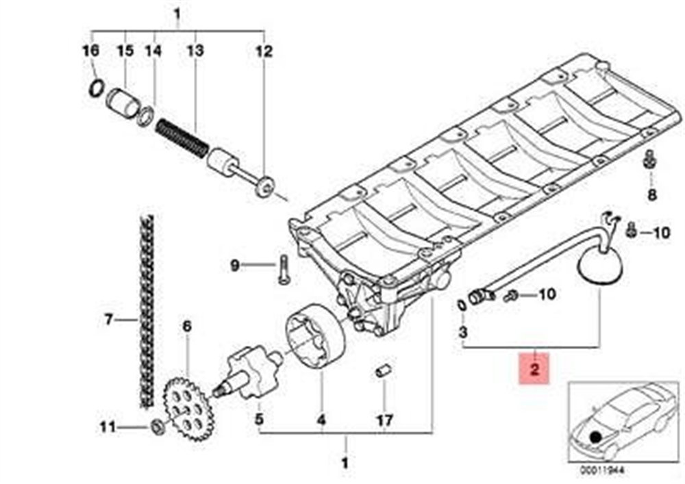 YAĞ POMPA EMME BORUSU E39/M52 BMW 11411432736