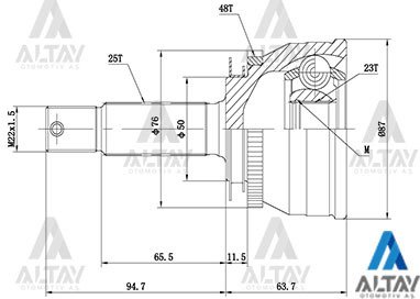 Aks Kafası Dış Accent 06-11 Era / Dizel Absli 48 Diş 25X23X50 495001E610