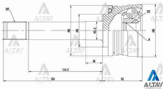 Aks Kafası Dış L-200 02-06 Magnum / 28X56X25 Urw2106048