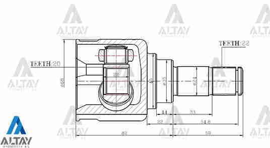 Aks Kafası İç Prıde / Mazda 121 / 22X20X35