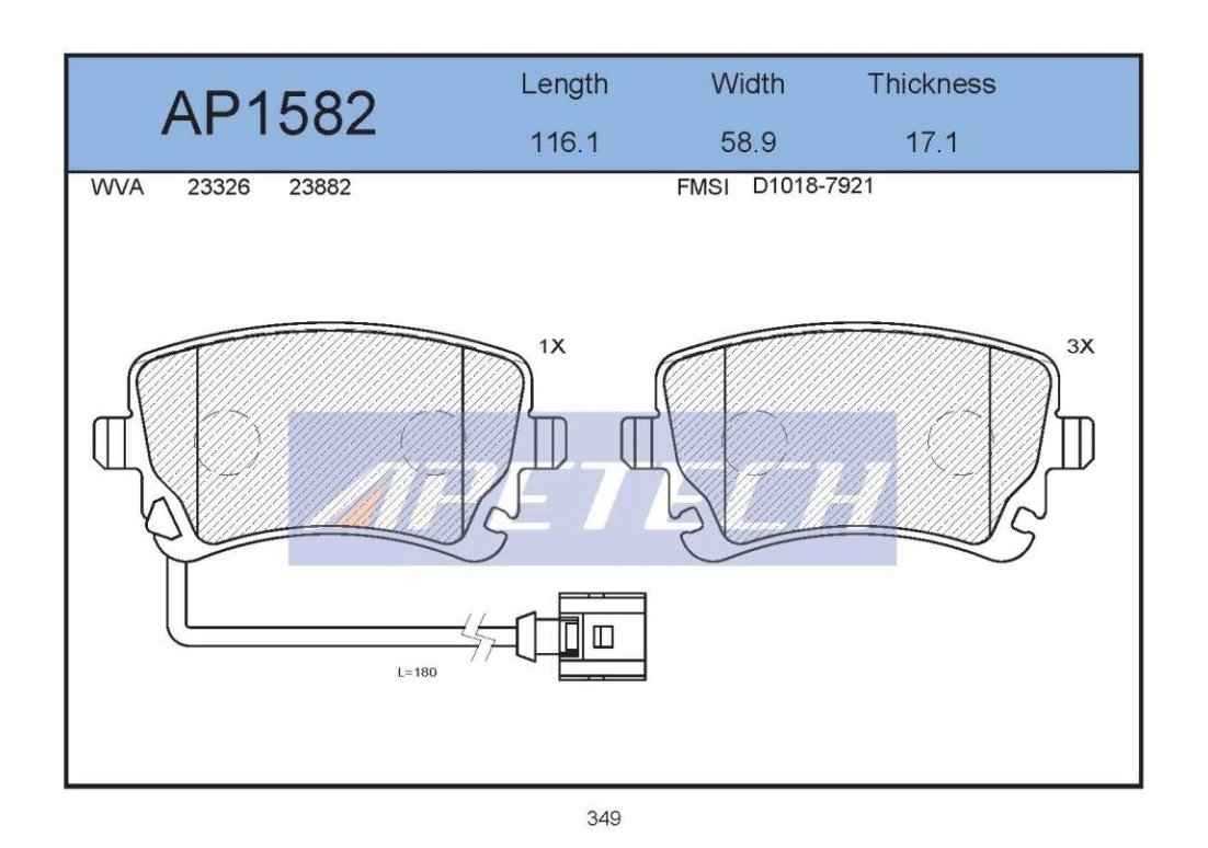 Vw T5-T6 Fren Balatası Arka 7H0698451 23326 4B3698451 4F0698451 4F0698451H 7E0698451 7E0698