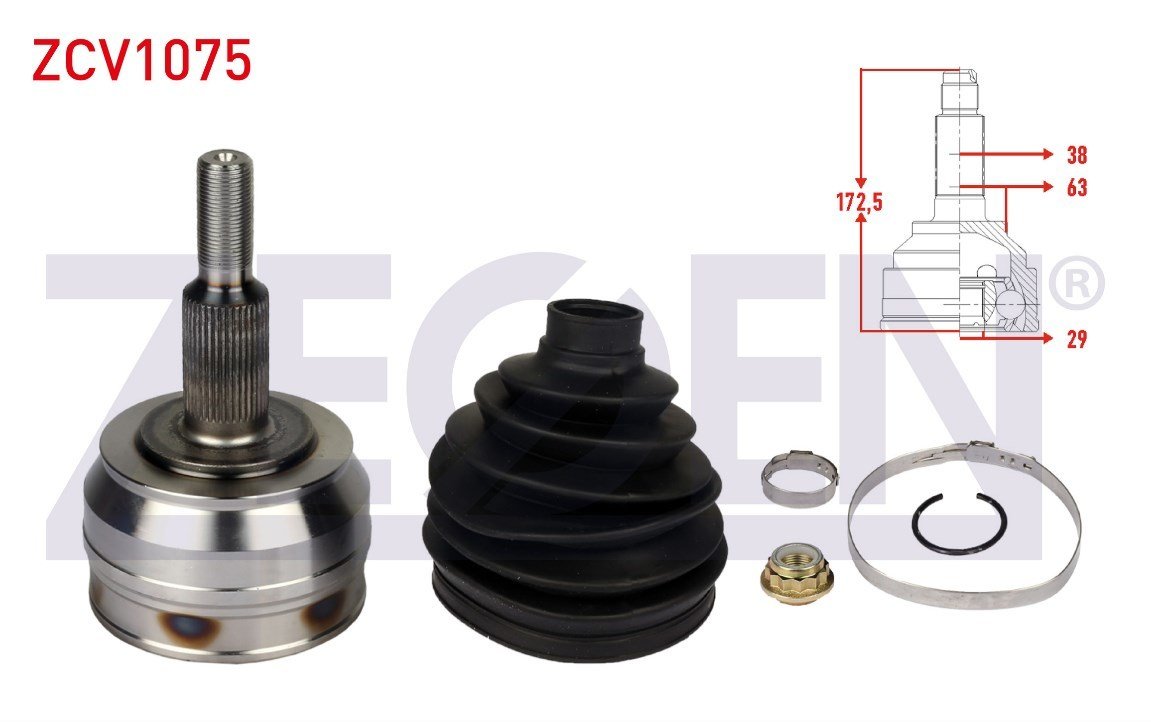 Aks Kafası Sol-Sag On T5 2.5 Tdı 38X29X63 Uzunluk 172,5 Mm 2003-2011 7H0407321C 7H0407321D 7H0498099A