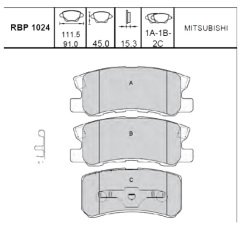Arka Fren Balata - Asx 10- / Outlander 07- / Pajero 00- / C4 2012- Rbp1024