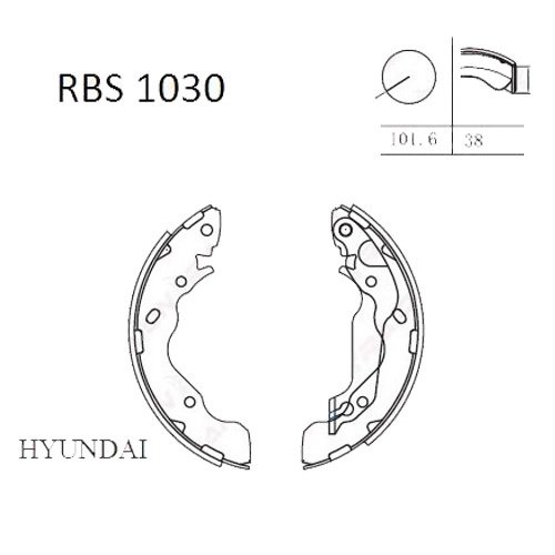 Arka Fren Balata (Pabuc) - Accent-Admıre 03-05 / Elantra 90-95 / Matrıx 01- Rbs1030