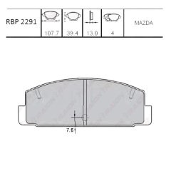Arka Fren Balata - 626 98-02 / Mazda-6 03- Rbp2291