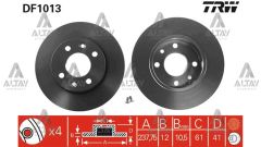 FREN DİSKİ R9   85-00 / R11 85-00 / R19 88-00 / EXPRESS 85-98 / TWINGO I 96-07 / ÖN DÜZ 238-4 (SET)