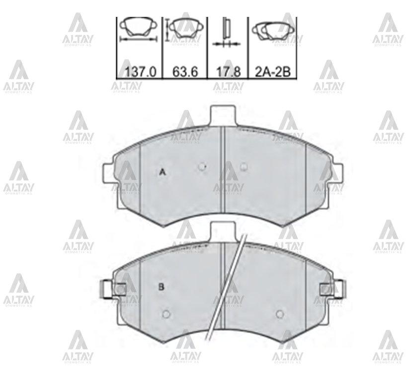Fren Balata Elantra 01-03 / Getz 08 Dizel / Matrıx 06-11 / Sonata 2.4 Ön 581012Da31