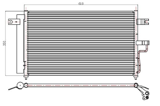 KLIMA RADYATORU ACCENT 03-06     BENZINLI  -  620x347x17 97606-25500