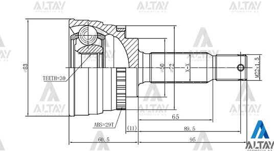 Aks Kafası Dış Elantra 90-00 Sol / Elantra 00=> / Absli 25X50X30 4950829C00