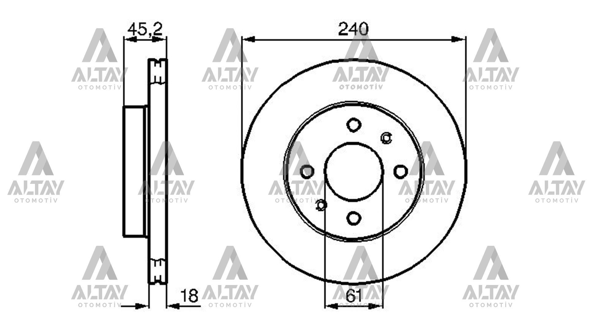 FREN DİSKİ SUNNY  90-96 / PULSAR 15-17 / ÖN HAVALI 240-4