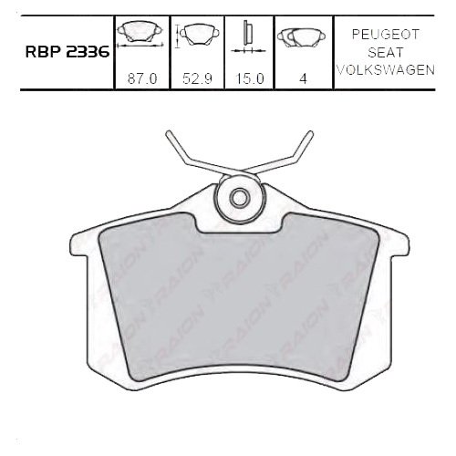 Arka Fren Balata - Mıcra-K12 1.5 Dcı 03- / Note 1.5 Dcı 06- / Golf-4 / Cordoba / Polo / Megane I Rbp2336