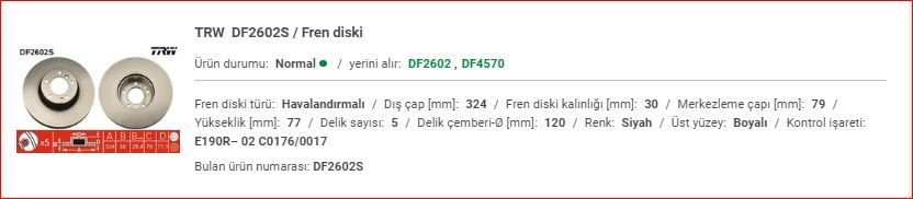 BMW E38-E39 7.40İ/5.40İ ÖN DİSK (ADET) 34116757747