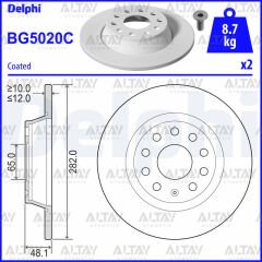 FREN DISKI GOLF5 03-12 / JETTA III 05-10 / JETTA IV 10=> / PASSAT 06-10 / ARKA DUZ 282-5 (SET)