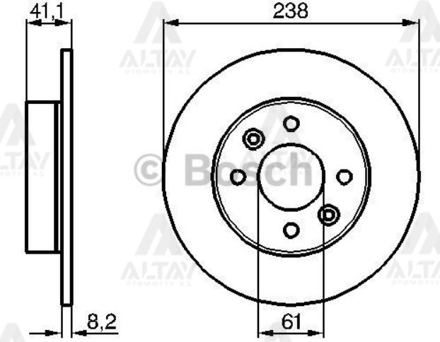 Fren Diski Twıngo I 96-07 / Expres 85-97 / Ön Düz 238-4 7700716947