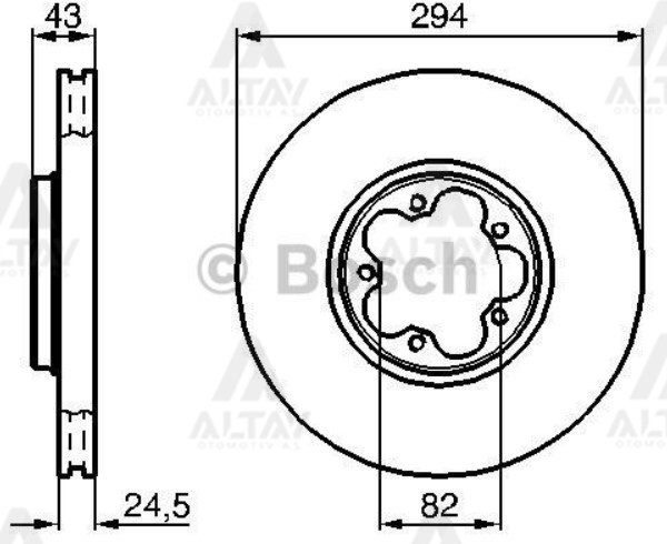 Fren Diski Transıt 01-06 V184 2.4D / Ön Havalı 294-5 1387781