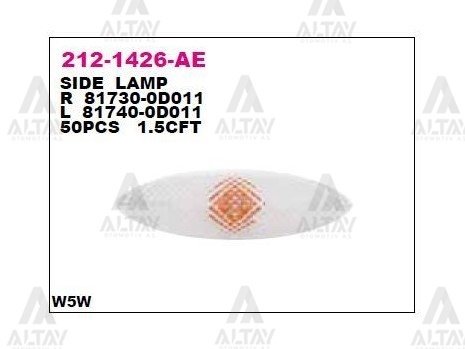 Sinyal Lambası Çamurluk Yarıs  99-05 Duylu Sol 817400D011