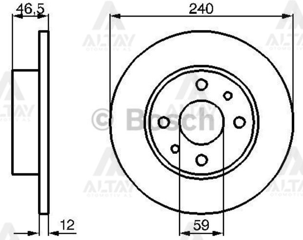 Fren Diski Uno 70 94-00 Ön Düz 240-4 5961814
