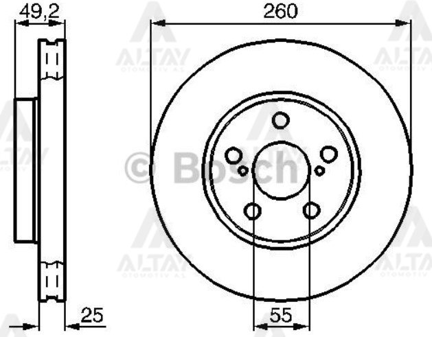Fren Diski Avensıs 97-02 / Ön Havalı 260-5 4351205030