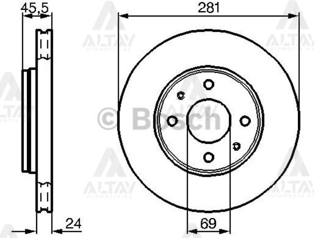 Fren Diski Carısma 00-06 / S-40 00-03 / Ön Havalı 281-4 M818027