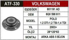Vw Polo A1 Ibıza Fabıa 2002 Porya Arka 6Q0598611 6Q0598611