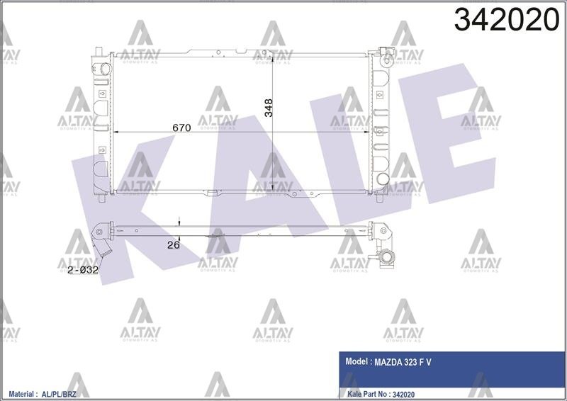 Radyatör Su 323 95-98 1.8 Lantıs (Mt) Brazıng Bpl715200X