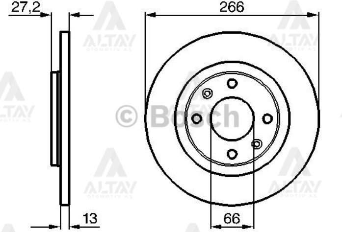 Fren Diski Partner 96-15 / 301 12=> / C-Elysee 12=> / Berlıngo 96-15 / C2 03=> 1608691680