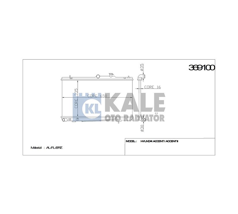 Radyatör Su Accent 03-06 1.3 / 1.6 (At) Brazıng 2531025400