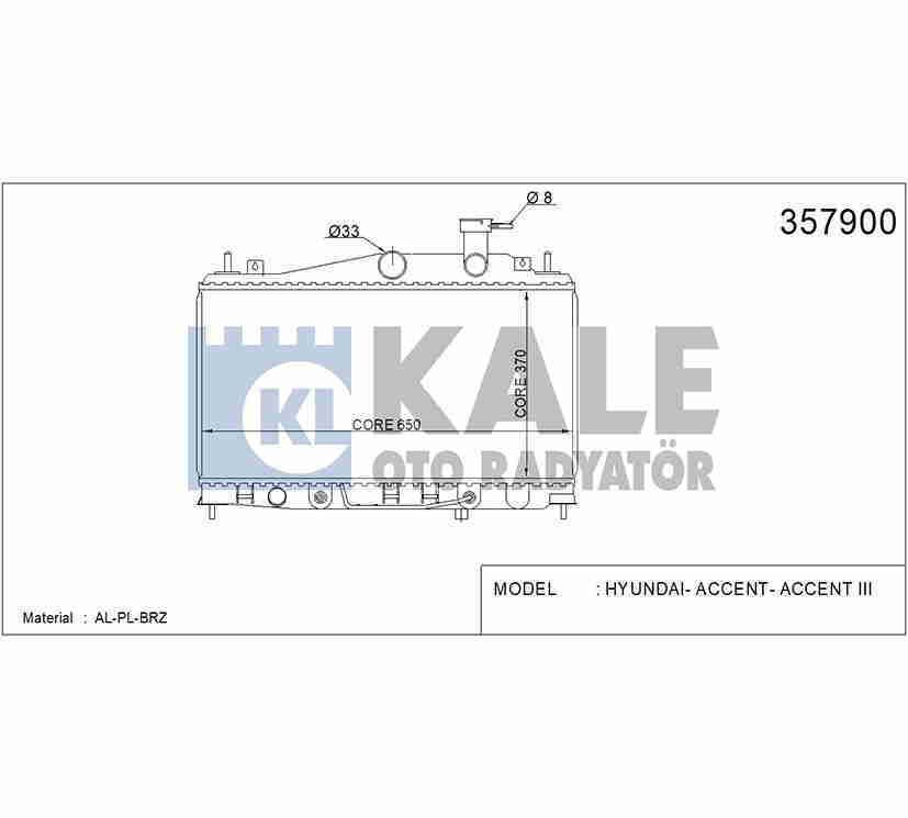 Radyatör Su Accent 06-11 Era Benzinli (At) Brazıng 2,53101E+55