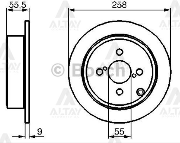 Fren Diski Corolla 02-06 / Verso 03-06 / Benzinli Arka Düz 258-4 4243102070