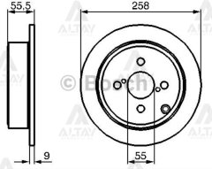 Fren Diski Corolla 02-06 / Verso 03-06 / Benzinli Arka Düz 258-4 4243102070