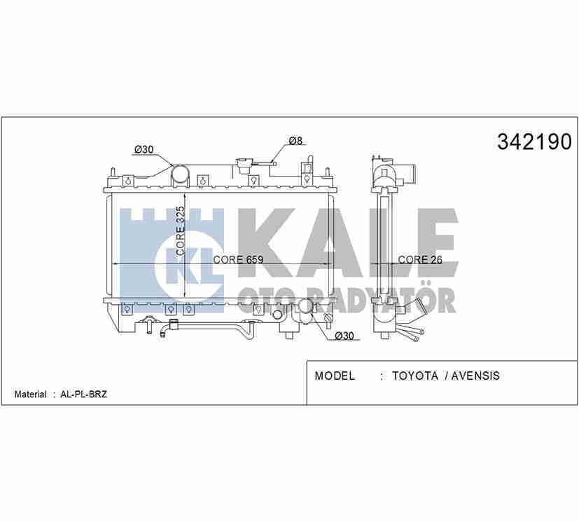 Radyatör Su Avensıs  98-00 (At) Brazıng 1640003190
