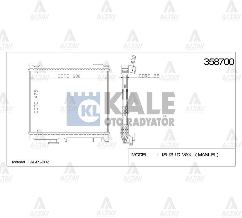 Radyatör Su D-Max 2.4I 3.0 Dıtd 3.5 V6 24V 02=> 475X588X26 (Mt) Brazıng 8973333532