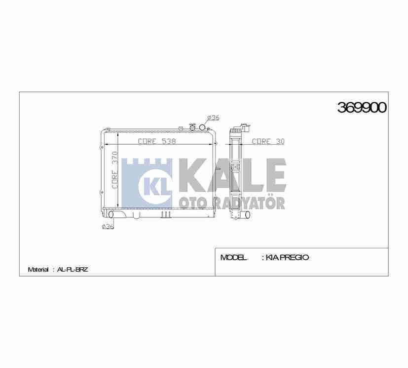 Radyatör Su Pregıo  97-05 375X538X26 (Mt) Brazıng Ok72A15200C