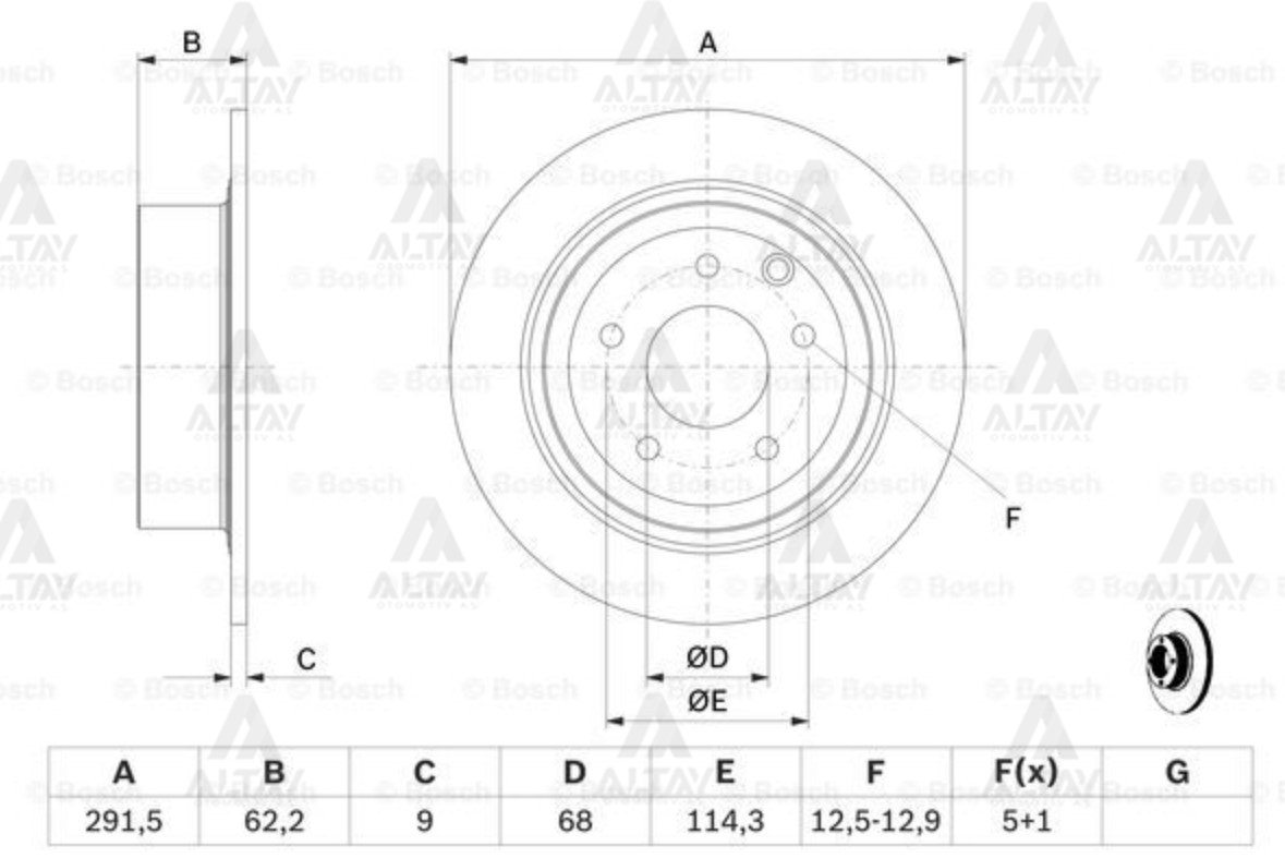 Fren Diski Qashqaı 07-12 / Juke 11-12 / Arka Düz 292-5 432069W000