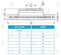 Fren Diski 626 88-92 / Ön Havalı 265-4 Gj553325Xa