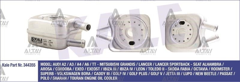 Yağ Soğutucusu Caddy / T5 / Polo / A3 / Leon 02-09 Bjb-Axb-Bnv-Bnm-Bjm 1.4 Tdi-1.9 Tdi-2.5 Tdi