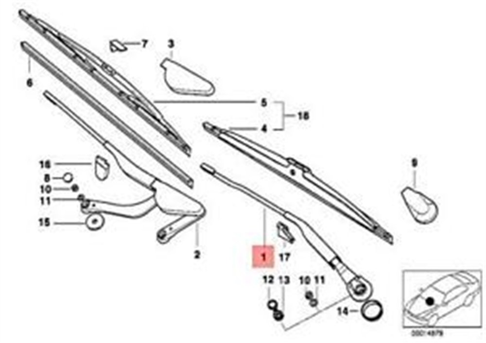 SİLECEK KOLU E38/L 03/98=> BMW 61618239109