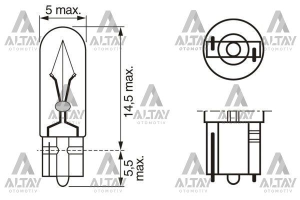 AMPÜL ECO 12V 1.2W GÖSTERGE AMPÜLÜ DİPSİZ
