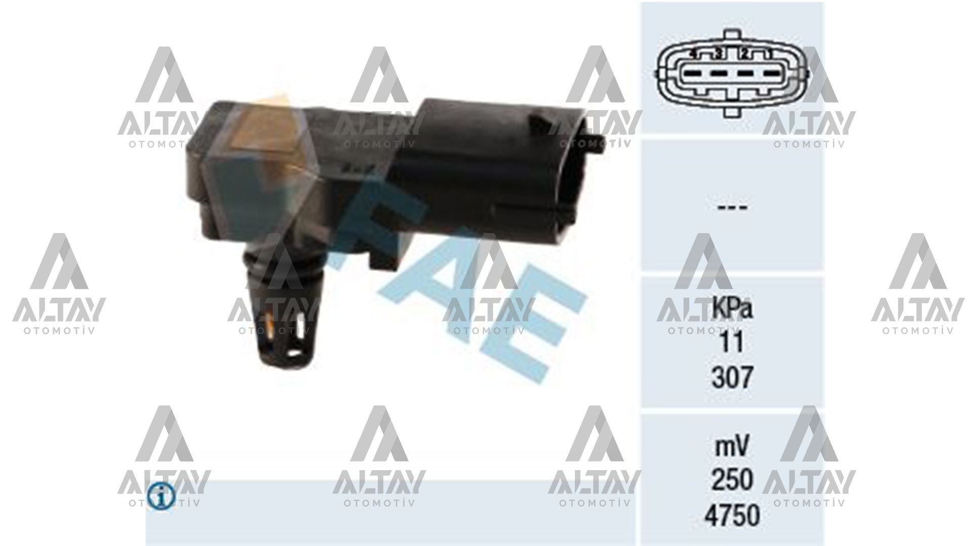 SENSÖR MAP DOBLO / LINEA / BRAVO / FIORINO / PUNTO 1.3JTD-1.6JTD / ASTRA G-H / CORSA D / FRONTERA B / VECTRA C / ZAFIRA B 04=> Z13DTH-Z19TH-Y20DTH-Y22DTR