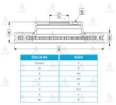 Fren Kampanası H-100  97=> 94-10 Minibüs / Arka 5276144000