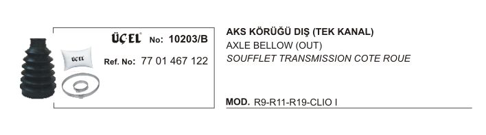 AKS KÖRÜĞÜ DIŞ 10203B TEK KANAL R9 11 19 CLIO I 7701467122