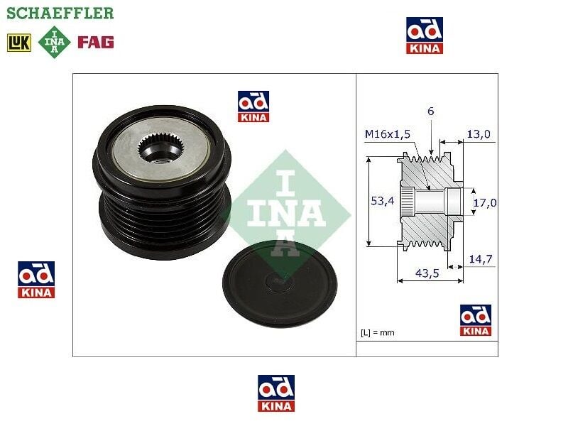 ALTERNATOR KASNAĞI 535023710 (43,5MM) FOCUS (09>) CMA1.6 2.0TDCİ