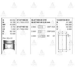 Piston Segmanlı Pıckup 03=> Yd25 0.50 8771653050