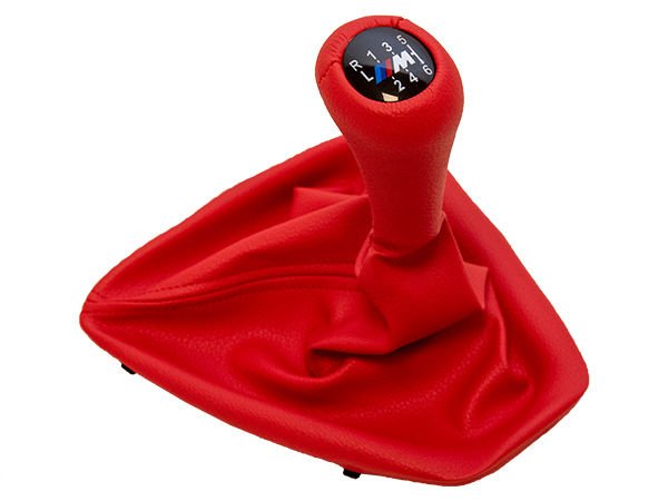 Topuzlu Vites Körüğü E90+LCI E92+LCI -6 İleri- Man.Şanz; (Kırmızı; Suni Deri) -///M-